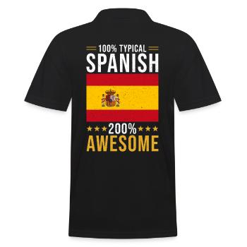 Spanier Geschenk 100% Spanisch - Männer Poloshirt - Schwarz - Hinten - Kai (181cm)