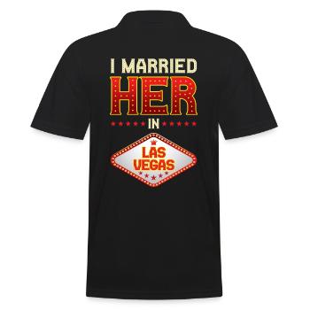 Las Vegas Hochzeit - Männer Poloshirt - Schwarz - Hinten - Kai (181cm)