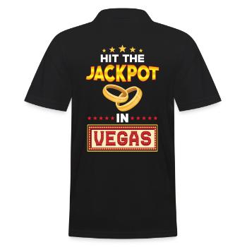 Las Vegas Hochzeit - Männer Poloshirt - Schwarz - Hinten - Kai (181cm)