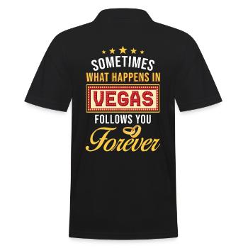 Las Vegas Hochzeit - Männer Poloshirt - Schwarz - Hinten - Kai (181cm)