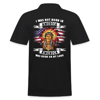 Indian USA Saying - Men's Polo Shirt - black - Back - Kai (181cm)