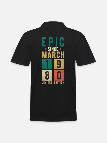 Birthday March 1980 - Men's Polo Shirt - black