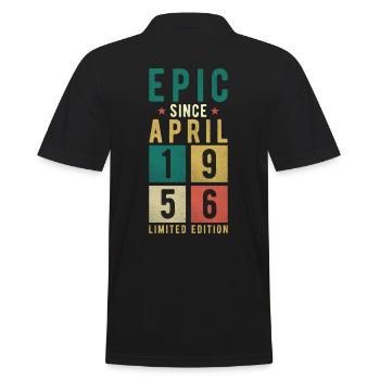 Birthday April 1956 - Men's Polo Shirt - black - Back - Kai (181cm)