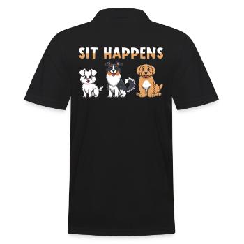 Dog Agility - Männer Poloshirt - Schwarz - Hinten - Kai (181cm)