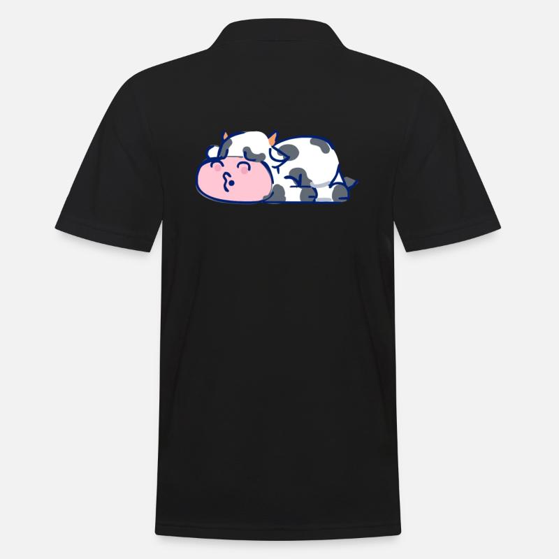 Schlafende Kuh - Männer Poloshirt - Schwarz