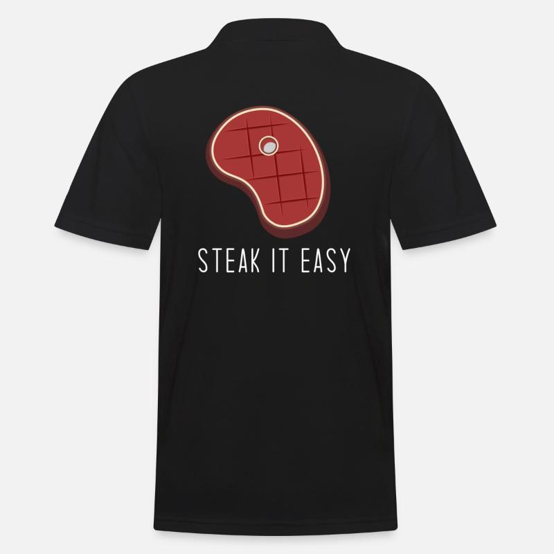 Steak it easy - Männer Poloshirt - Schwarz