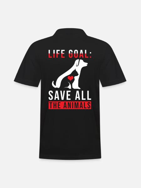 Tierretter Geschenk - Männer Poloshirt - Schwarz