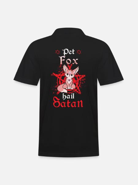Pet Fox Hail Satan - Men's Polo Shirt - black