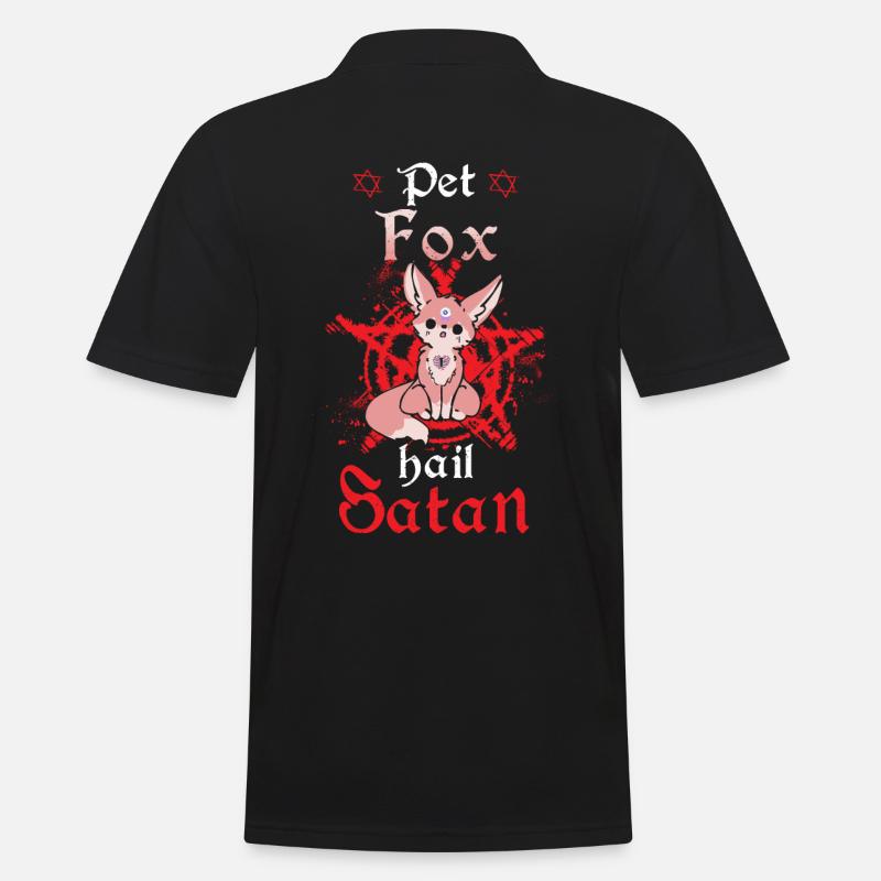 Pet Fox Hail Satan - Männer Poloshirt - Schwarz