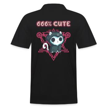666% Cute kawaii Satanic Goth - Männer Poloshirt - Schwarz - Hinten - Kai (181cm)