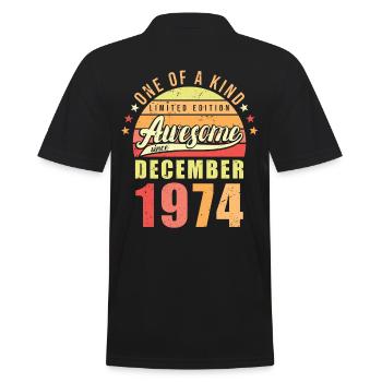 Geburtstag Dezember 1974 - Männer Poloshirt - Schwarz - Hinten - Kai (181cm)