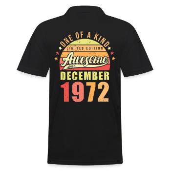 Anniversaire Décembre 1972 - Polo Homme - noir - Dos - Kai (181cm)