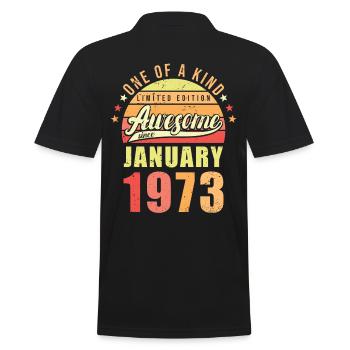 Geburtstag Januar 1973 - Männer Poloshirt - Schwarz - Hinten - Kai (181cm)