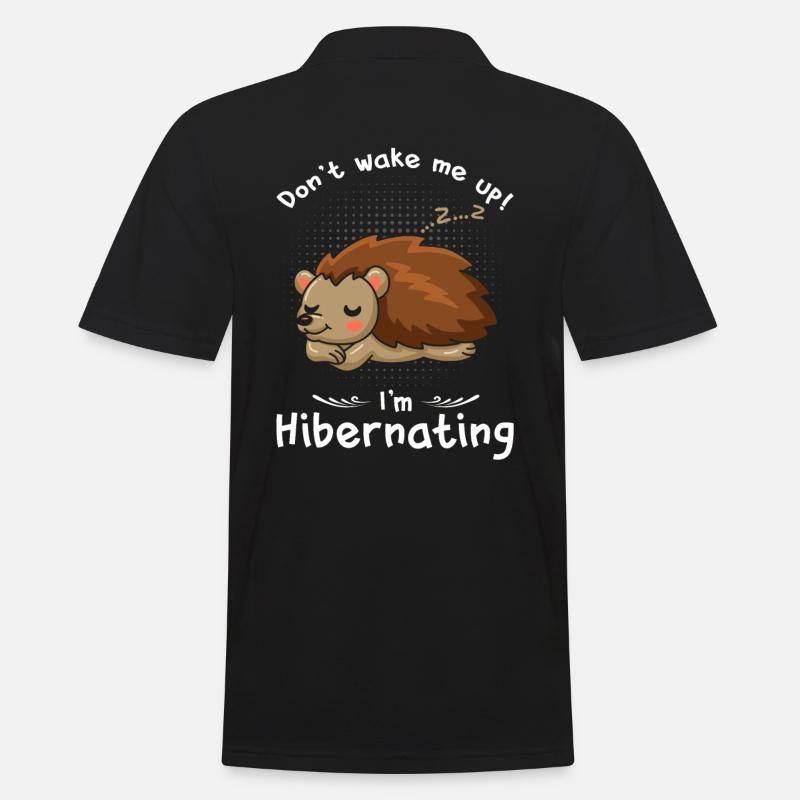 Winterschlaf Weck mich nicht Igel - Männer Poloshirt - Schwarz