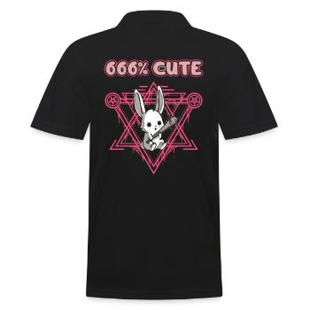 666% Cute kawaii Satanic Goth - Männer Poloshirt - Schwarz - Hinten - Kai (181cm)