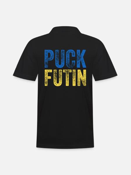 PUCK FUTIN Ukraine - Men's Polo Shirt - black