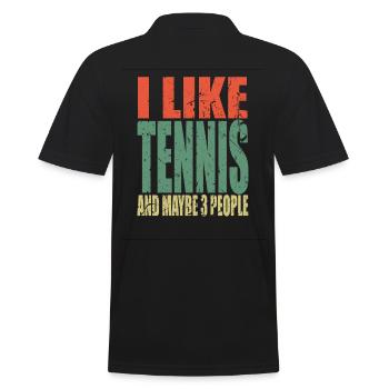 Tennis saying funny - Men's Polo Shirt - black - Back - Kai (181cm)