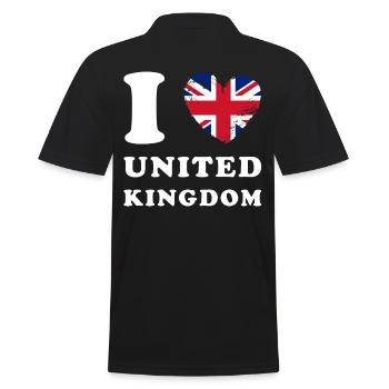 England I love United Kingdom - Männer Poloshirt - Schwarz - Hinten - Kai (181cm)
