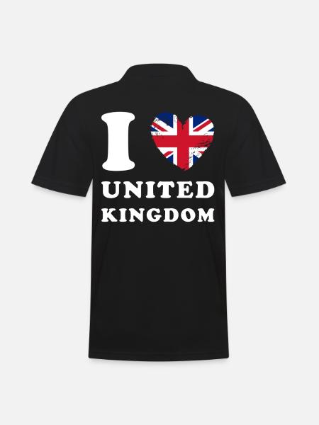 England I love United Kingdom - Männer Poloshirt - Schwarz