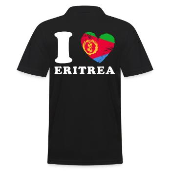 Ich liebe Eritrea - Männer Poloshirt - Schwarz - Hinten - Kai (181cm)