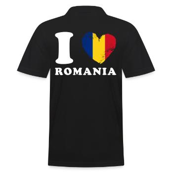 J’aime la Roumanie - Polo Homme - noir - Dos - Kai (181cm)