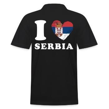 J’aime la Serbie - Polo Homme - noir - Dos - Kai (181cm)