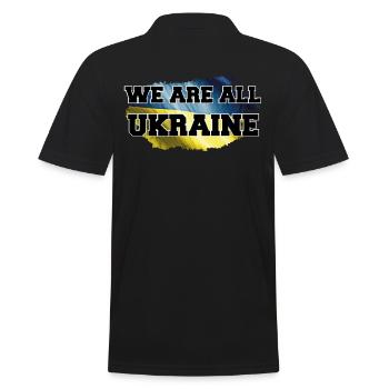 Ukraine We are all Ukraine - Men's Polo Shirt - black - Back - Kai (181cm)