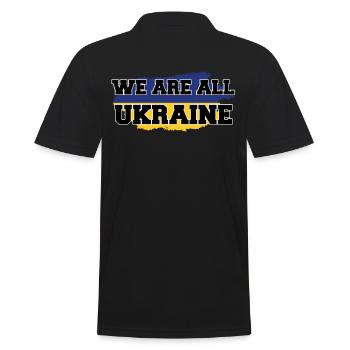 Ukraine We are all Ukraine - Men's Polo Shirt - black - Back - Kai (181cm)