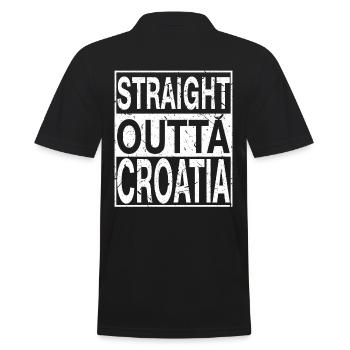 Croatia Straight outta Croatia - Men's Polo Shirt - black - Back - Kai (181cm)