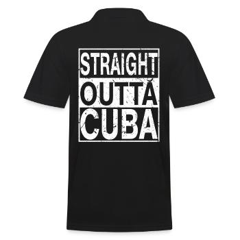 Kuba Straight outta Kuba - Männer Poloshirt - Schwarz - Hinten - Kai (181cm)