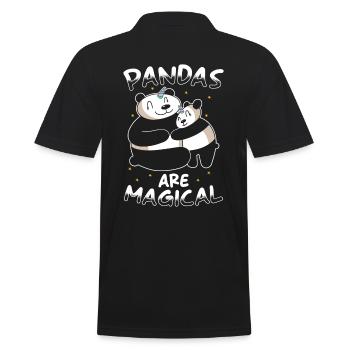 Panda Einhorn Panda - Männer Poloshirt - Schwarz - Hinten - Kai (181cm)