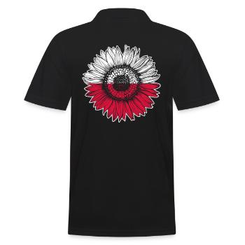 Poland Flag Sunflower - Men's Polo Shirt - black - Back - Kai (181cm)