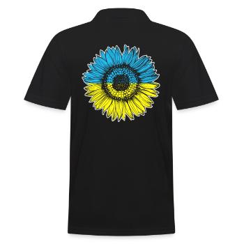 Ukraine Flag Sunflower - Men's Polo Shirt - black - Back - Kai (181cm)