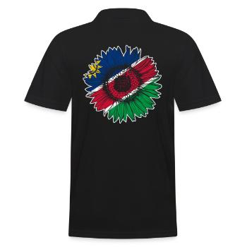 Namibia Flagge Sonnenblume - Männer Poloshirt - Schwarz - Hinten - Kai (181cm)
