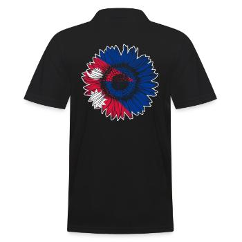 Nepal Flag Sunflower - Men's Polo Shirt - black - Back - Kai (181cm)