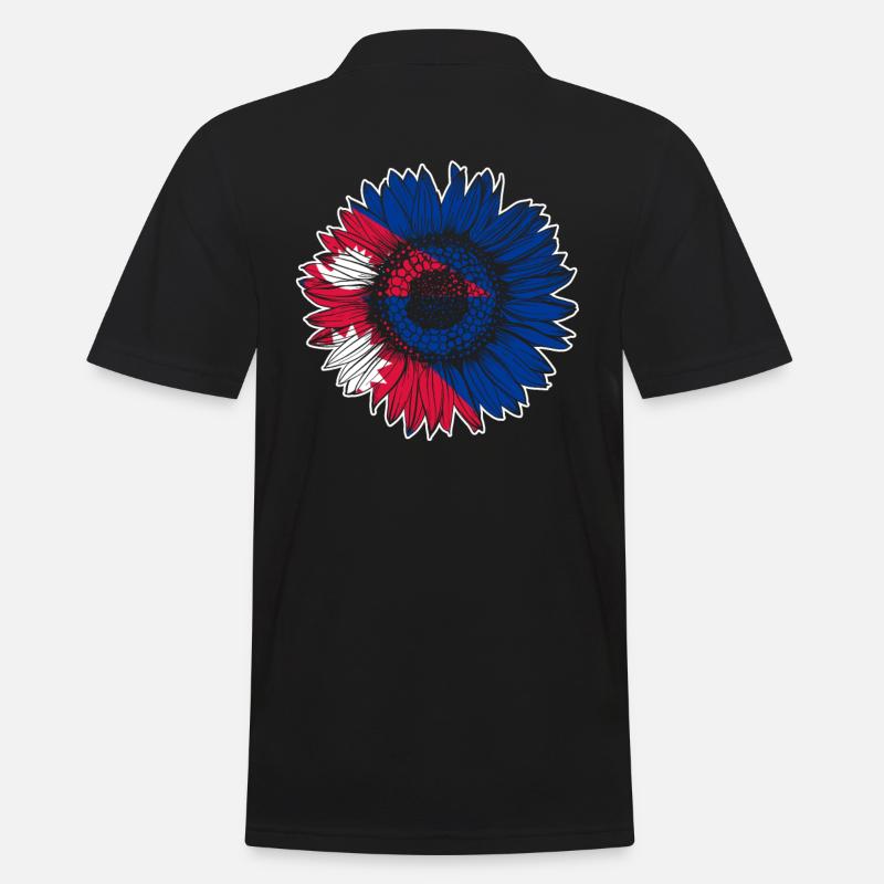 Nepal Flagge Sonnenblume - Männer Poloshirt - Schwarz