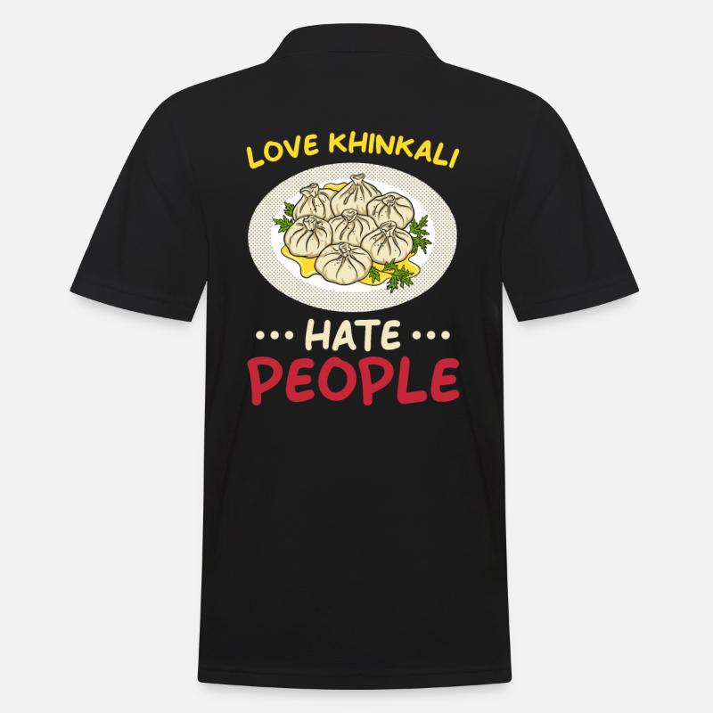 Khinkali - Männer Poloshirt - Schwarz
