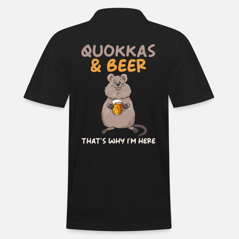 Quokka - Männer Poloshirt - Schwarz