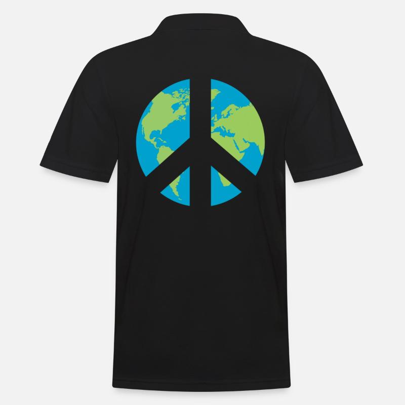 Welt Frieden Symbol - Männer Poloshirt - Schwarz