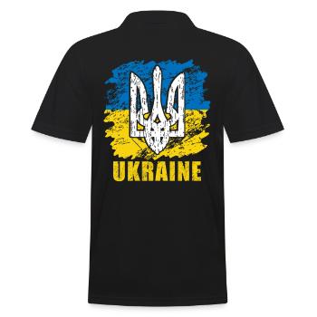 Ukraine - Männer Poloshirt - Schwarz - Hinten - Kai (181cm)