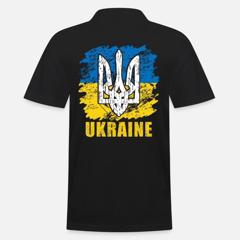 Ukraine - Männer Poloshirt - Schwarz