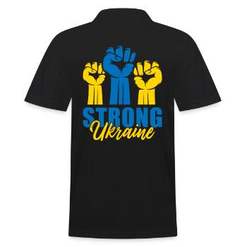 Strong Ukraine Faust - Männer Poloshirt - Schwarz - Hinten - Kai (181cm)