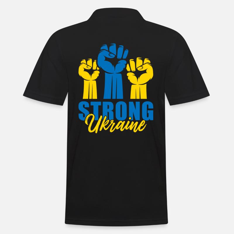 Strong Ukraine Faust - Männer Poloshirt - Schwarz