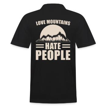 Berge - Männer Poloshirt - Schwarz - Hinten - Kai (181cm)