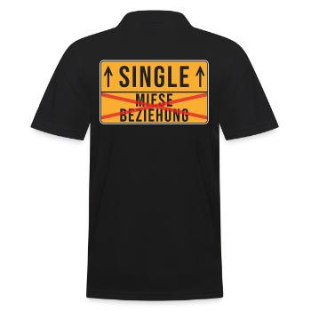 Single - Männer Poloshirt - Schwarz - Hinten - Kai (181cm)