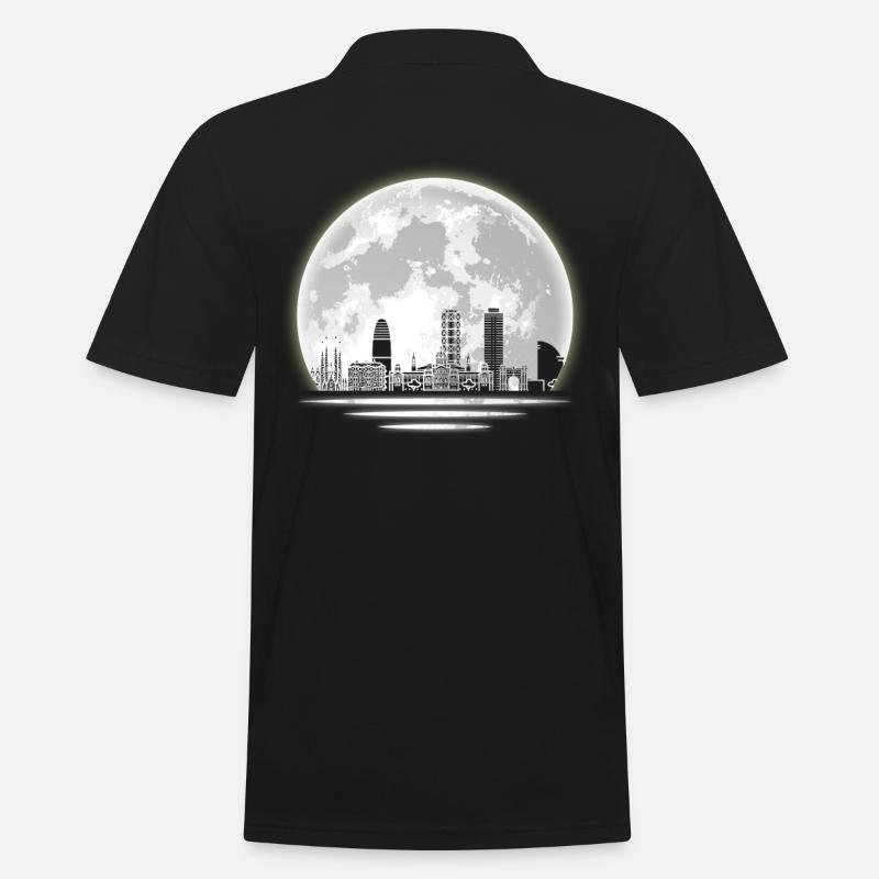 Ligne d’horizon de Barcelone - Polo Homme - noir