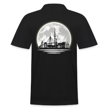 Hamburg Skyline - Männer Poloshirt - Schwarz - Hinten - Kai (181cm)