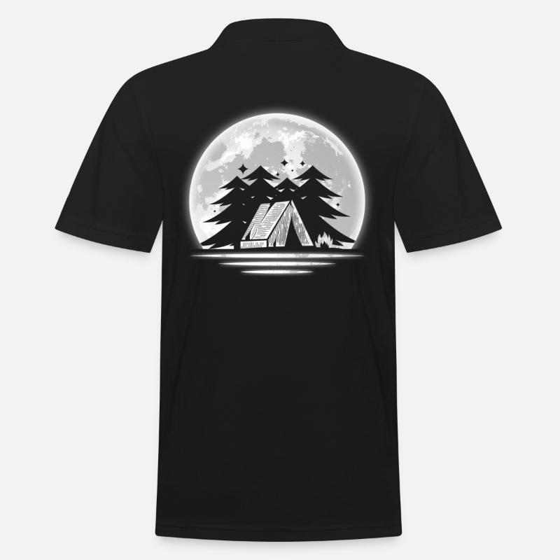 Camp Camping Camper Moon - Polo Homme - noir