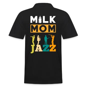 Milk Mom Jazz - Männer Poloshirt - Schwarz - Hinten - Kai (181cm)