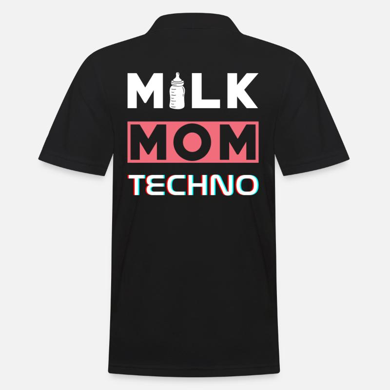 Milk Mom Techno - Männer Poloshirt - Schwarz